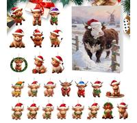 24 giorni Avvento 2d decorazioni acriliche - ornamenti di di Highland, Calendario del conto alla rovescia per l'avvento della di Natale 2025, per le vacanze Home Family Family Fam