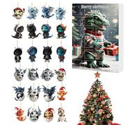 24 Giorni Di Calendario 'avvento Natalizio | 24 Pendagini Baby Drago Acrilico 2D Per Giorni,Calendario Countdown 2025 Per Albero Natale Finestra Parete Specchietto Auto