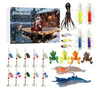 24 Giorni Di Esche Da Pesca Conto Alla Rovescia Natalizio | Kit Di Esche Da Pesca Avvento Per Acqua Dolce E Salata Trota Persico Pescatore Uomini Adolescenti Fiumi Laghi Torrenti