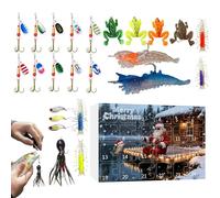 24 Giorni Di Gioia Della Per L'Avvento | Conto Alla Rovescia Natalizio,Kit Di Esche Da Avvento,Per Acqua Dolce E Salata Trota Persico tore Uomini Adolescenti Fiumi Laghi Torrenti Esterno