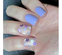 24 Glossy Copri Completi Copertine False False Short Square Press On Flowers Attacco Acrilico