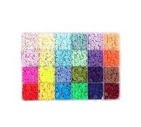 24 Grids Flat Round Polymer Clay Spacer Beads for Jewelry Making Bracelets Necklace Earring Diy Craft Kit