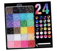 24 griglie, decorazioni per unghie perline, semplice retro piatto per tutte le utenti, studentesse con diverse opzioni di tipo, retro piatto, perline decorazioni per unghie
