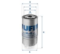 24.H2O.01 UFI Filtro carburante per IVECO,JEEP