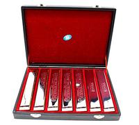 24-hole polyphonic harmonica 7 sets silver C D E F G A B professional performance set for Adults Beginners Students Kids, Perfect Interest Gift