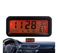 24 Hour Format Time Calendar Clock - Solar-Powered Digital Interior Decoration | Dash Clock For Truck Vehicle Auto Scooter SUV Pickup Sedan Air Vent Console Driving Road Trip