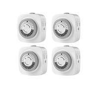 24 Hour Indoor Mechanical Timer 3 Plug Socket Timer,30 Min Daily /Off Cycle for Lamps, Christmas Tree Lights US Plug