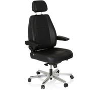 24 HOURS | Pelle - Sedia girevole XXL Nero