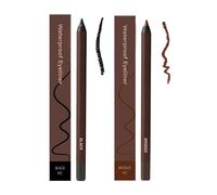 24 HR Waterproof Eyeliner Duo Sharpenable Eye Pencil, No Smudging, Fading, 2 in 1 Eye Liner and Eyebrow Pencil, Smooth and Easy to Color (Black + Bronze)