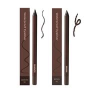 24 HR Waterproof Eyeliner Duo Sharpenable Eye Pencil, No Smudging, Fading, 2 in 1 Eye Liner and Eyebrow Pencil, Smooth and Easy to Color (Brown+Graphite)