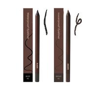 24 HR Waterproof Eyeliner Duo Sharpenable Eye Pencil, No Smudging, Fading, 2 in 1 Eye Liner and Eyebrow Pencil, Smooth and Easy to Color (Black + Brown)