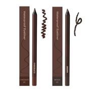 24 HR Waterproof Eyeliner Duo Sharpenable Eye Pencil, No Smudging, Fading, 2 in 1 Eye Liner and Eyebrow Pencil, Smooth and Easy to Color (Chocolate + Brown)