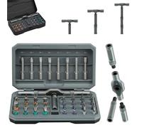24 in 1 DIy Screwdriver Set Magnetic Compact and Portable Ratchet Screwdriver, Contains 24 Magneticscrewdriver Bits with Detachable T-Shaped Ratchet Handle, Compact Easy to Carry(1Set)
