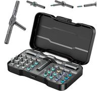 24 in 1 Magnetic Ratchet Screwdriver Set,DIY Magnetic Screwdriver Sets,with S2 Steel Bits & Detachable T-Handle, Portable Tool Kit in Case for Home DIY, Electronics Repair, Furniture