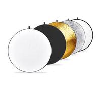24 inc / 60 cm 5 in1 Riflettore pieghevole rotondo, con borsa portaoggetti trasparente, argento, oro, bianco e nero, illuminazione per studio fotografico e illuminazione per esterni