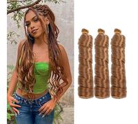 24 Inch French Curly Braiding Hair for Box Braids,150g/Pack,Soft Loose Wave Braiding Hair Prestretched Synthetic French Curly Hair Extensions for Women (30#, 3pack)