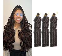 24 Inch French Curly Braiding Hair for Box Braids,150g/Pack,Soft Loose Wave Braiding Hair Prestretched Synthetic French Curly Hair Extensions for Women (4#, 3pack)