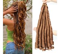 24 Inch French Curly Braiding Hair for Box Braids,150g/Pack,Soft Loose Wave Braiding Hair Prestretched Synthetic French Curly Hair Extensions for Women (30#, 6pack)