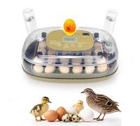 24 incubatrice per uova da cova con tornitore automatico, controllo intelligente della temperatura e dell'umidità, visualizzazione a 360°, candela per uova, ricarica automatica dell'acqua, ideale per