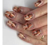 24 Inspieces Oro Film Stampa Glitter Sulle Unghie Suggerimenti Foglia Look Corto Europeo Manicure Arte Unghie Artificiali