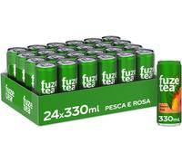 24 LATTINE DI FUZE TEA Tè THè PESCA E ROSA LATTINA DA 33 CL