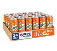 24 Lattine Mirinda Aranciata Pepsi 33 ibita Gassata Gusto Arancia