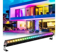 24 LED Impermeabile Wallwasher Barra Luminosa, 120W Luce da Palcoscenico Luci Effetti Luce Stroboscopica per DJ Discoteca Feste Bar Halloween Natale