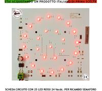 24 Led Luce Rossa Alta Luminosità Scheda Ricambio Semaforo Alimentazione 24 Vac