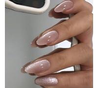 24 Mandorla Occhi Gatto Pressa sulle Unghie Unghie Finte Acriliche Accessori per Manicure Facile da Applicare per l ' Uso Quotidiano Donne Arte