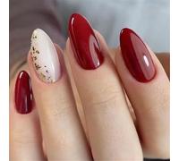 24 Mandorle Corta Pressa Unghie Stripes Lucide Artificiali Disegna Un Bastone Da Manicure Per Un Aspetto Acrilico Look Elegante
