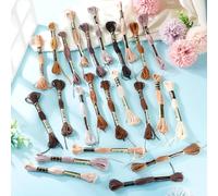 24 matasse di filo per ricamo e filo interdentale, 1mm, per braccialetti dell'amicizia, 6 strati, kit per punto croce in poliestere, 24 colori, 8,05 metri (8 m)/matassa