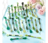 24 matasse di filo per ricamo e filo interdentale, 1mm, per braccialetti dell'amicizia, 6 strati, kit per punto croce in poliestere, 24 colori, 8,05 metri (8 m)/matassa