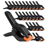 24 mini morsetti a molla in nylon nero, 2 pollici, 6,5 mm, piccoli morsetti di serraggio ad alte prestazioni, morsetti a molla per sfondi, artigianato, giardino, terrazza, studio fotografico