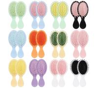 24 mini spazzole da viaggio, spazzole districanti con setole morbide per capelli bagnati e asciutti, levigano i nodi con facilità per la maggior parte dei tipi di capelli
