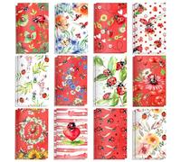 24 mini taccuini tascabili a forma di coccinella, tascabili e portatili, 3,15 x 4,233 cm, piccolo diario per bambini, adolescenti e adulti, grazioso taccuino per appunti quotidiani, diari di viaggio