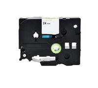 24 mm, compatibile con nastri for etichette for cavi flessibili Brother Tze-FX251 Nastro laminato multicolore Tze for stampanti P-touch(Black on yellow)