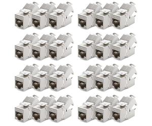 24 Moduli RJ45 Keystone CAT6a STP Schermati Patch Panel deleyCON