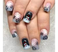 24 Neve A Neve Unghie Flakes Snow Flakes In Natale Coperture Complete False Artificiale Per Le Donne