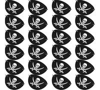 24 Pacchi Benda per Occhi Pirata Nero Un Occhio Teschio Caraibico Maschera per Gli Occhi di Capitano per Bomboniere per Feste di Natale e Bambini (Feltro)