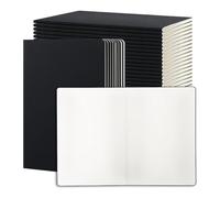 24 Pack Blank Black Notebooks, 8.3"x5.5" A5 Small Journal Bulk Blank Notebooks Unlined with 60 Pages A5 Subject Notebooks Traveler Journal Set for Adult Students Office Back to School Supplies (24)