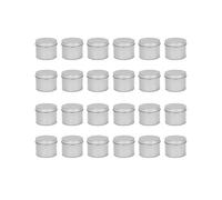 24 Pack Round Metal Tins Box Candle Tin Black Aluminum Jar Storage Empty Pots Plain Cans for Cream and Cosmetics