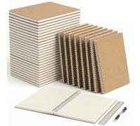24 Packs Lined A5 Spiral Notebook, 8.3 x 5.5 In, Journals Bulk 120 Pages/60Sheets, Hardcover Spiral A5 Notebook Journal, Kraft Travel Notebooks Bulk for Work School Business Office (24, Kraft)