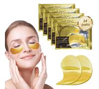 24 Paia Collagene Patch Occhi,Patch Occhiaie e Borse,Maschera per Gli Occhi,Anti Occhiaie,Riduce Occhiaie,Gonfiori,Borse Sotto gli Occhi e Rughe Patch Borse in Gel (24K Oro)