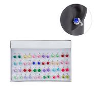 24 paia / scatola regolabile lega di diamanti giocattoli per bambini anelli