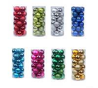 24 palline decorative per albero di Natale, in plastica infrangibile, per matrimoni e feste, disponibili in stile lucido, opaco e glitterato (verde frutta)