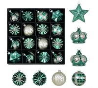 24 Palline di Natale 6cm Plastica Multicolore Decorazioni | Set da 24 ornamenti in plastica robusta 7 vivaci Ideali per casa ufficio o natalizi
