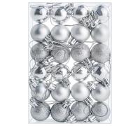 24 palline di Natale da 30 mm, decorazione per albero di Natale, infrangibili, mini palline da appendere per albero di Natale, vacanze, matrimoni, colore argento