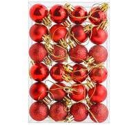 24 palline di Natale infrangibili per albero di Natale, 30 mm, mini palline di Natale da appendere, per albero di Natale, vacanze, matrimoni, decorazioni per feste, colore: rosso