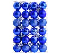 24 palline di Natale infrangibili per albero di Natale, 30 mm, mini palline di Natale da appendere, per albero di Natale, vacanze, matrimoni, decorazioni per feste, blu