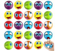 24 palline giocattolo antistress, 5 cm, con volti divertenti, mini palline da stress in schiuma, per bambini, adulti